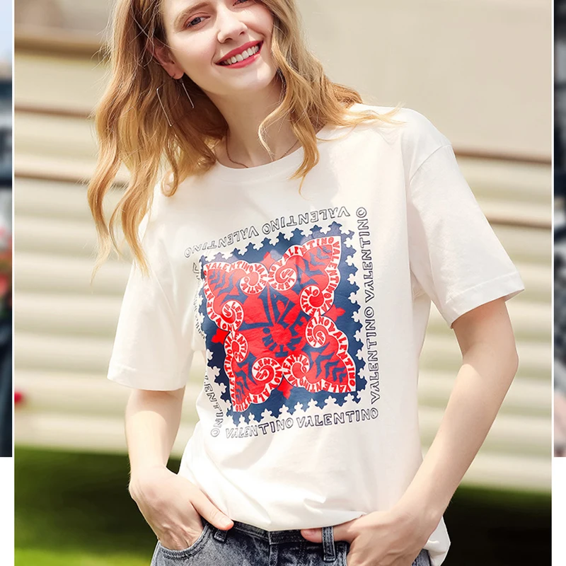 plus size print funny t shirt women tshirt cotton Bow summer tops mujer verano 2019 long t-shirt clothes tee femme | Женская одежда