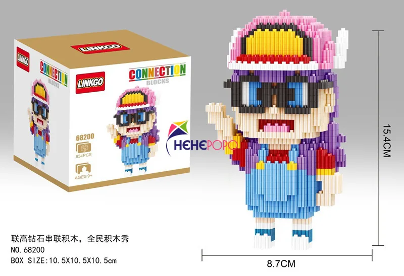 

600pcs+ Mini Size Building Block 68200-68201 Cartoon Characters Ala Lei Particles Model Toys Set Classic Education Toys