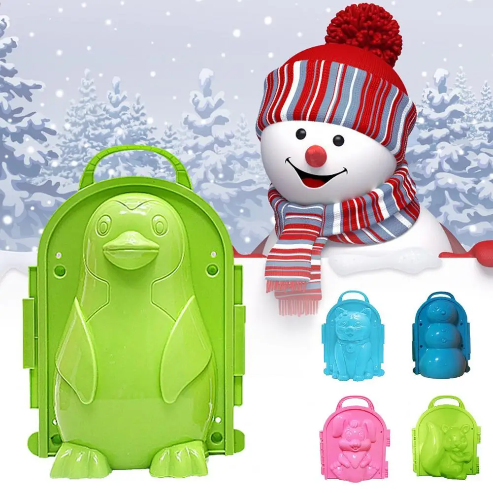 

Winter Creative Snow Mold Snowball Maker Clip Penguin Cat Fox Snowman Clip Snow Sand Mould Tool Children Toys Outdoor Play Toy