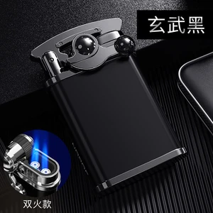 Jobon Butane Windproof Lighter Mini Portable Metal Blue Flame Double Torch Jet Cigar Lighter Cigar Accessories Small Gift