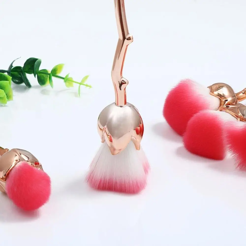 6 шт./компл. Цветочная зеленая ручка для основы под макияж искусственная пудра