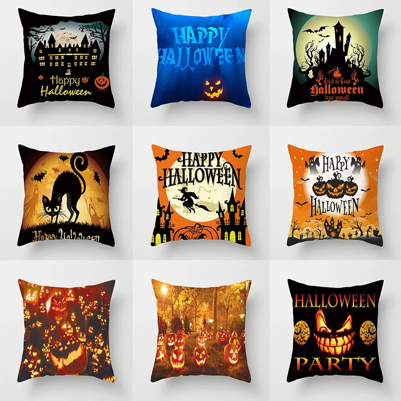 

Персиковый; Кожа, вельвет, наволочка Happy Halloween Series, наволочка с тыквой, замком, кошкой, подушка, высокое качество, многоцелевая домашняя Декор...