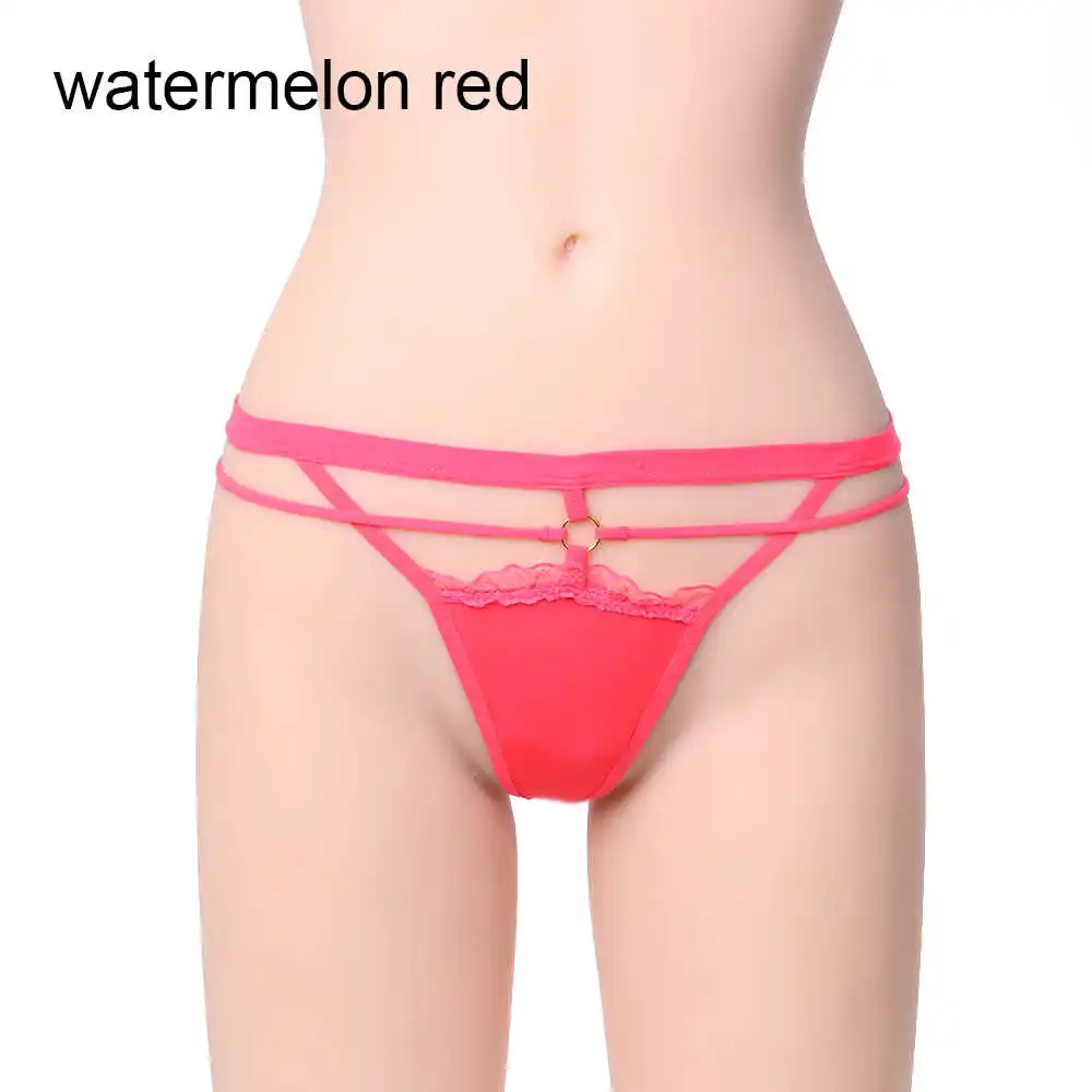 watermelon red Сексуальные трусики-Тонг с низкой посадкой трусики для женщин эротический бандаж Стринги женское нижнее белье Ночное белье мягкое удобное нижнее белье - Цвет: watermelon red