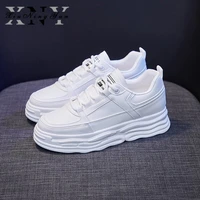 xiuningyan female chunky sneakers women flats white shoes leather lace up closure platform comfy lady casual shoes handmade 2021