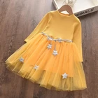 Платье с длинными рукавами для девочек 2021 новые детские вечерние платья для маленьких девочек детское платье осень-зима платье одежда От 2 до 7 лет