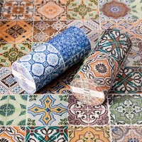 9cm washi tape retro brick pattern blue and white exotic wall tile home decoration paper tape