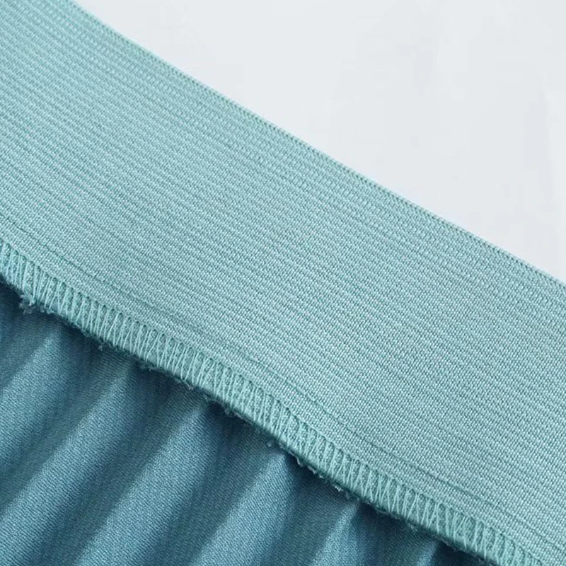 

PXALL 2021 ZA New Female Summer High Waist Slim Mid-length Pleated Skirt Cover Hip Chiffon Skirt A-line Big Swing Vestidos