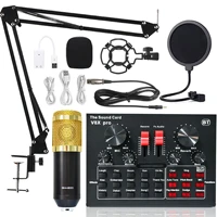 v8x pro audio mixer bm800 condenser microphone live sound card bt usb gaming dsp recording professional streaming studio mic