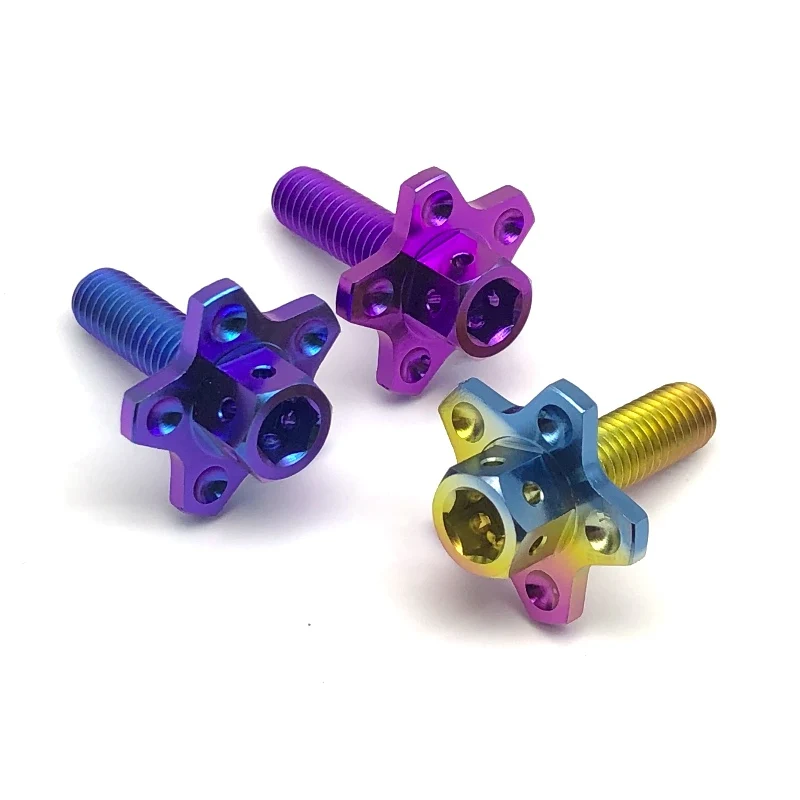 Tiremet 4Pcs M6x20mm titanium Ti Frame License Plate Bolts &amp Nuts Screws Fasteners for Motorcycle Bike GR5 | Обустройство дома