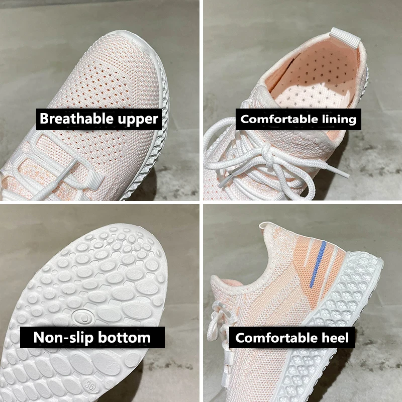

Dames Schoenen Zomer 2021 Breathable Mesh Woman Sneakers Fashion Lacing Comfortable Outdoor Walking Casual Running Shoes