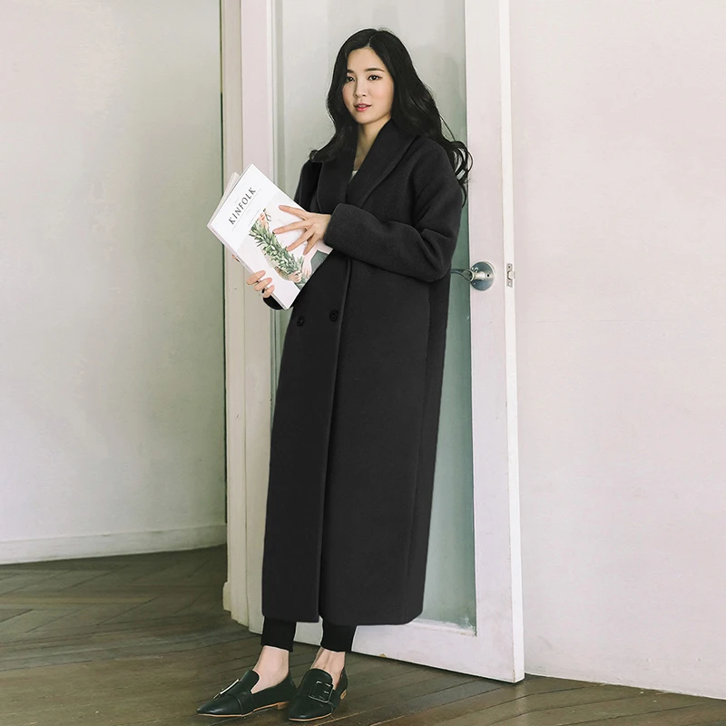 2020 Autumn Winter Wool Coat Women Long Female Overcoat Woolen Coats Women's Clothing Casacas Para Mujer KJ363 | Женская одежда