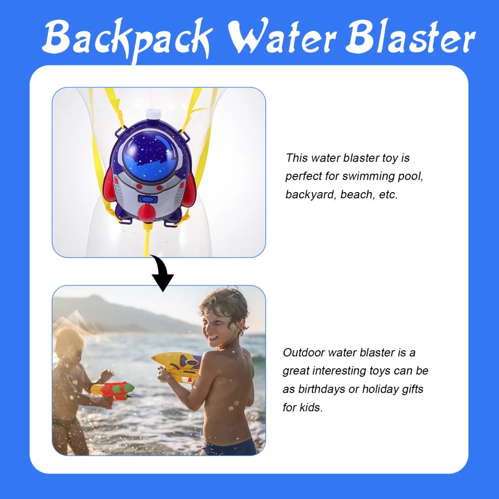 

1 Set Beach Water Fun Backpack Water Children Plaything (Blue)