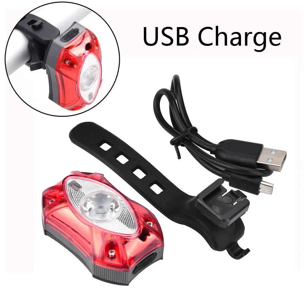 USB Перезаряжаемые задняя подсветка на велосипед светильник ярко красный задний