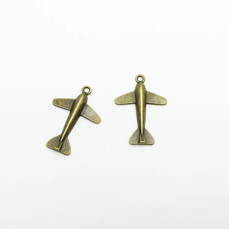 Украшения ручной работы 20 шт./лот из старинного бронзового сплава airplan aircraft charm 34*34