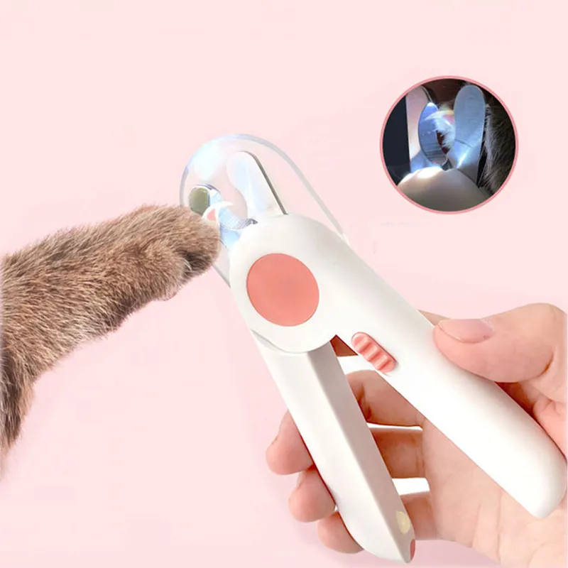 

Real Pet Dog Cat Nail Clippers Trimmer With Led Light Grooming Electric Grinders Scissors Toe Claw Professionals Cutting Product