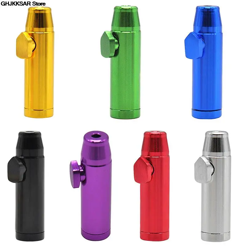 Acrylic Snorter Sniffer Snuff Powder Bullet With Glass Dispenser 1 Pcs Easy To Carry Exquisite Snuff Bottle Snorter Bullet Rocket Shape Nasal Sniff Glass Bottle Clear