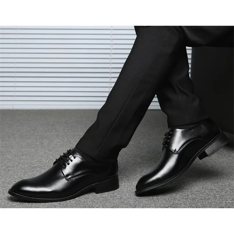 Роскошные мужские оксфорды в деловом стиле повседневная обувь из искусственной