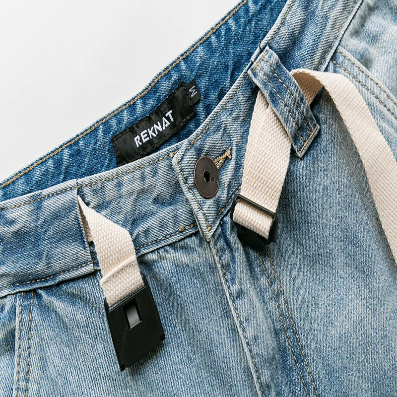 

SHENGPALAE Washed Hip Hop Jeans Women's Spring 2021 New High Waist Sashes Fashion Simple Loose Straight Denim Pants Female 5B380