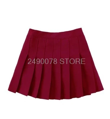 red girls skirt Юбка в британском стиле для школьниц; детская плиссированная юбка; одежда для маленьких детей; одежда для подростков - Цвет: red girls skirt