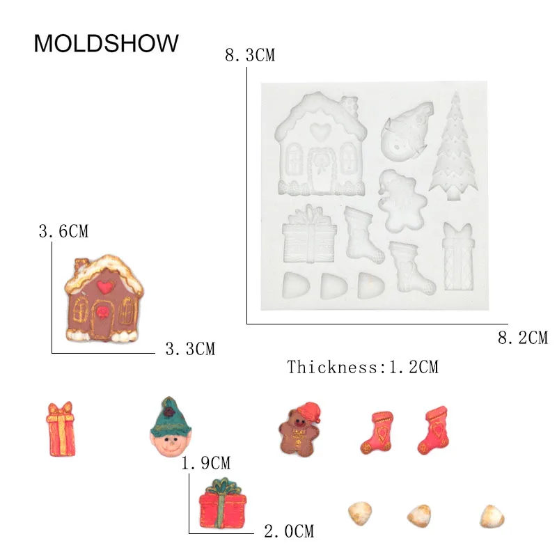 3D силиконовая форма для рождественских пряничных домиков DIY рождественская