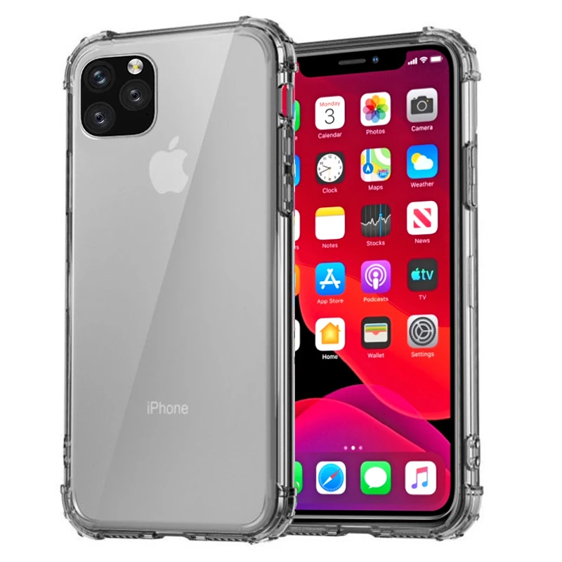 Сверхмощный защитный чехол для iPhone 11 X XS Max Four Corner усиленный силиконовый прозрачный чехол для iPhone XS XR 6 6S 7 8 Plus