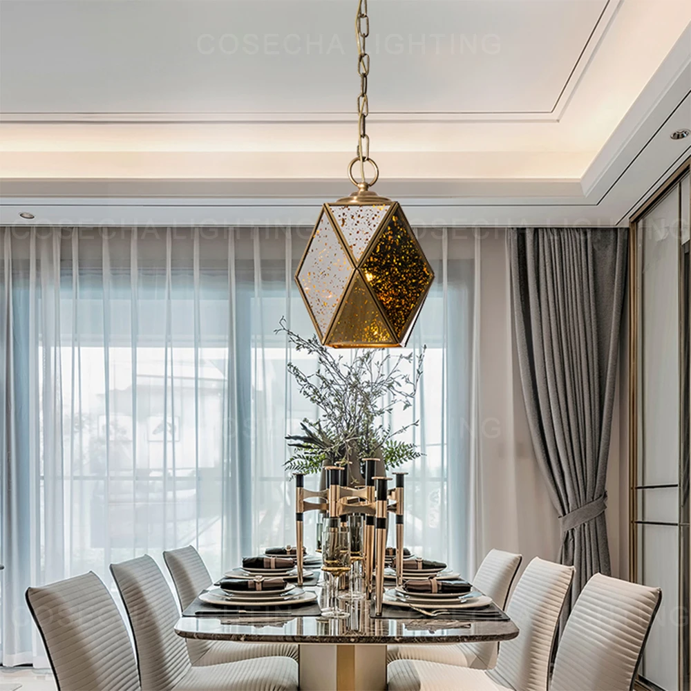 

Antique bronze pendant lighting glass shade hanging 1 light in kitchen bedroom loft farmhouse french bedside home hallway decors