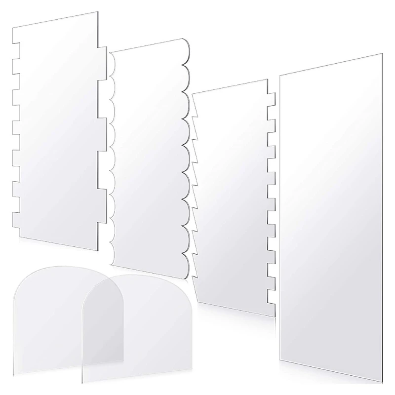 

Cake Scraper Baking DIY Tool Variety of Pattern Styles Cake Smoother Transparent Acrylic Zigzag Wave Pastry Mold Edge