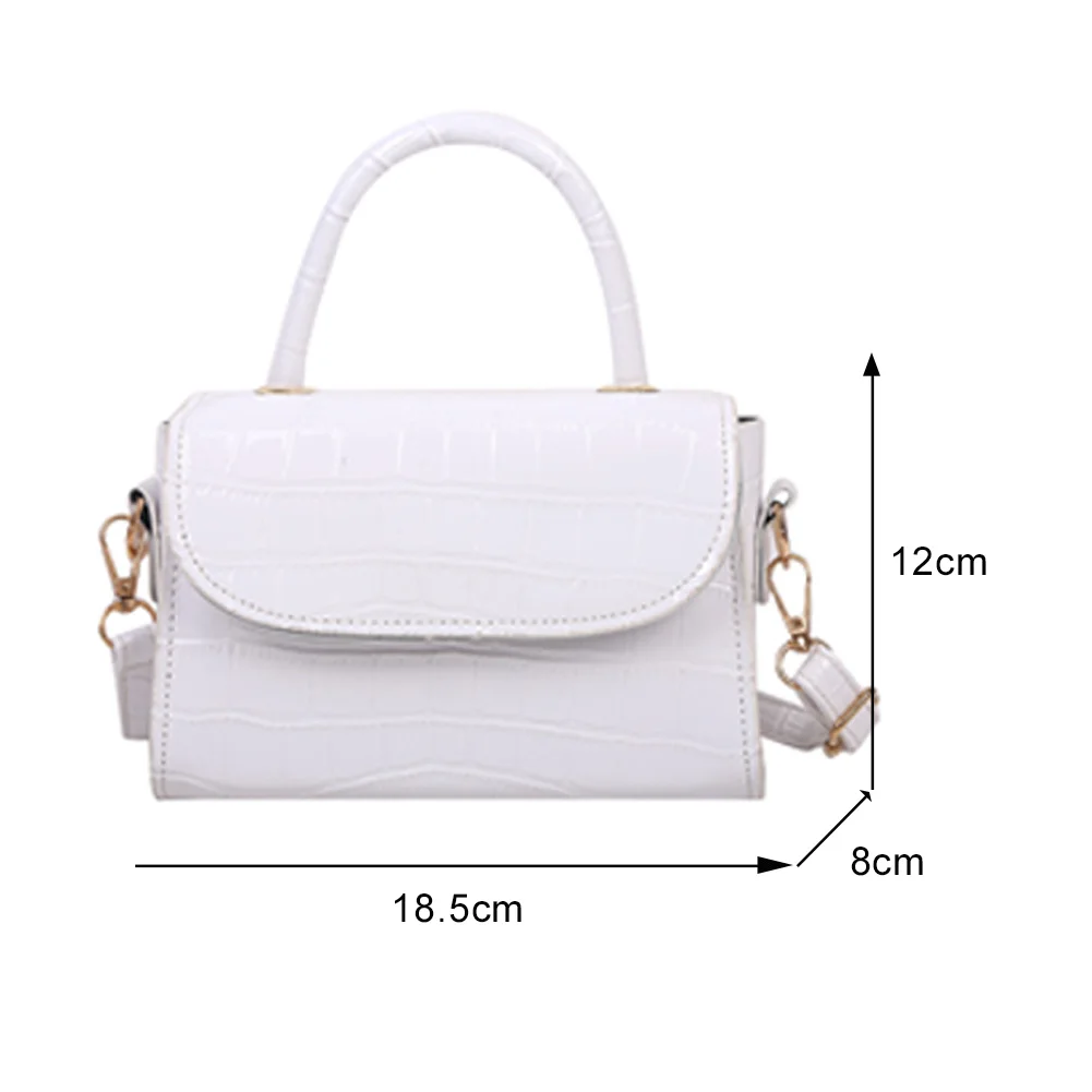 

Vintage Women Alligator Pattern PU Leather Shoulder Crossbody Messenger Bag Casual Ladies Pure Color Small Top-handle Handbags