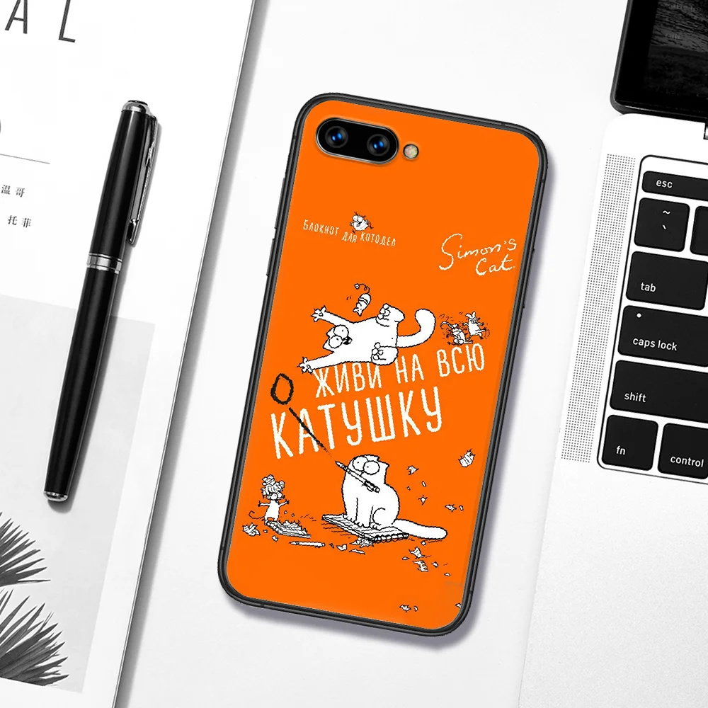 

Funny Simons Cat Phone Case Cover Hull For HUAWEI Honor 6A 7A 8 8A 8S 8x 9 9x 9A 9C 10 10i 20 Lite Pro black Cell Luxury Cover