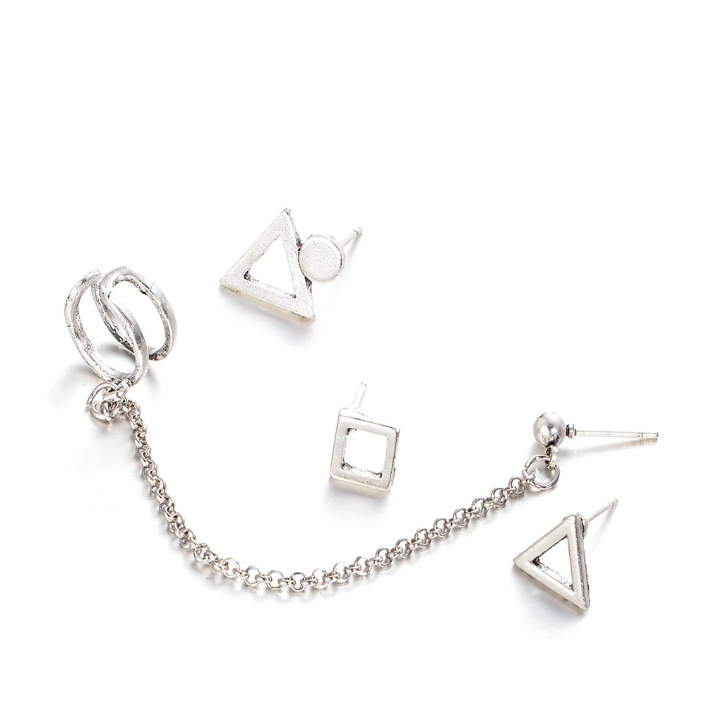 

Retro Fashion Women Stud Earrings Suit Combination Triangle Restoring Ancient Ways Of Earrings More Simple Stud Earrings