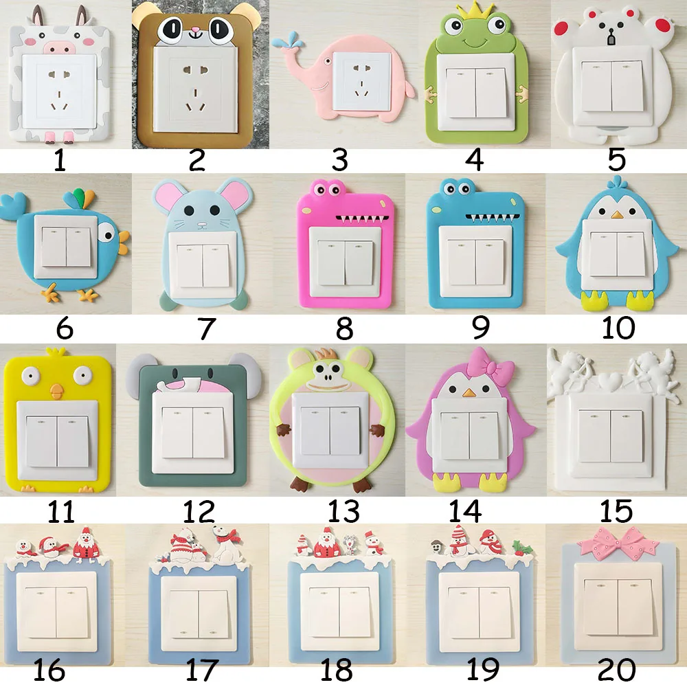 1 шт. креативные наклейки на розетку питания светящиеся силиконовые украшения