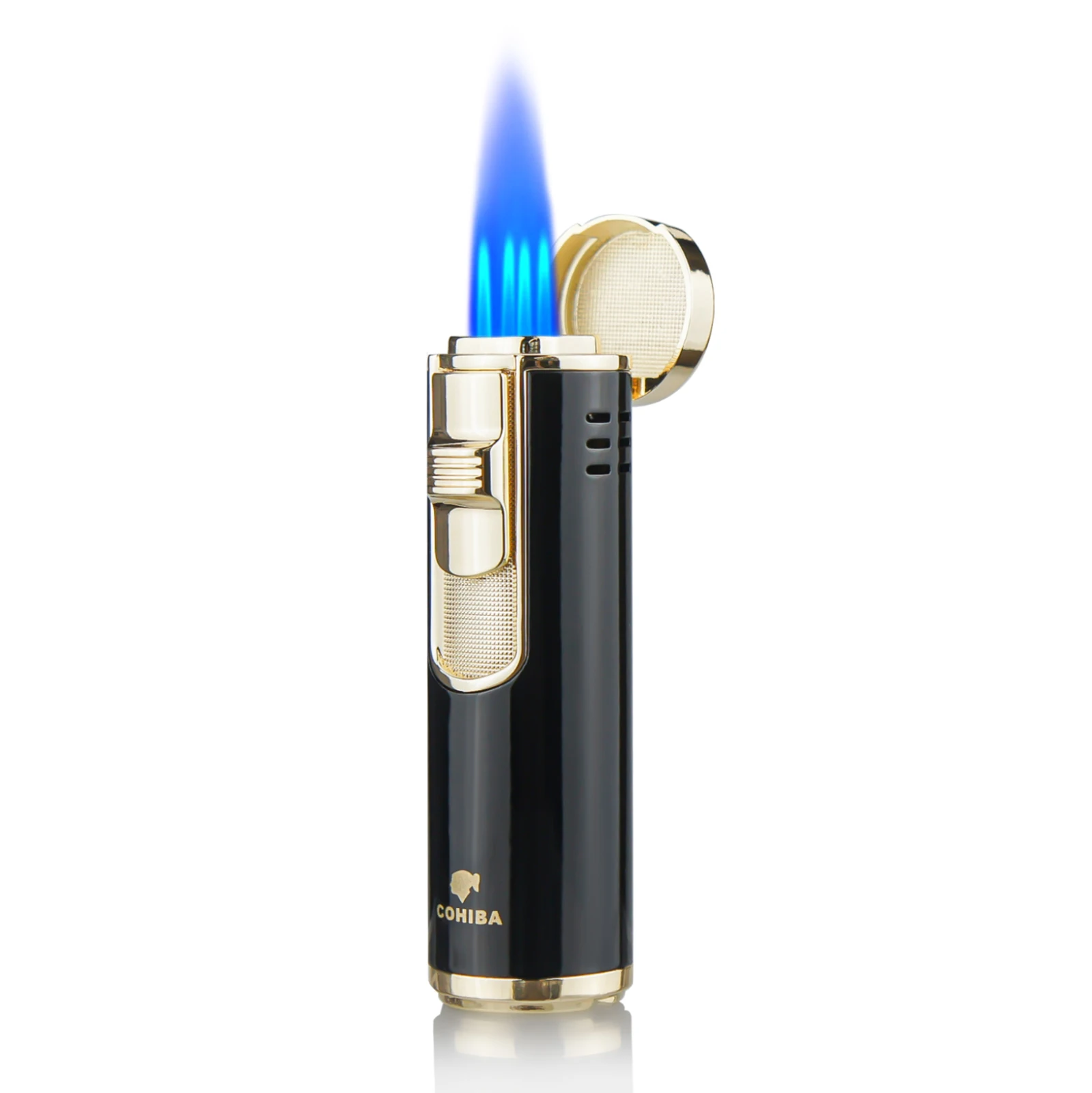 Зажигалка COHIBA для сигар многоразовая газовая зажигалка с дыроколом и синим