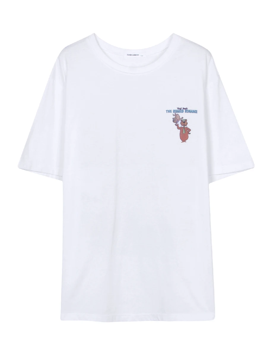 

2021 New Internet Hot Top Korean Style Minority All-Match Casual Printed Loose White Short Sleeve T-shirt for Women Summer