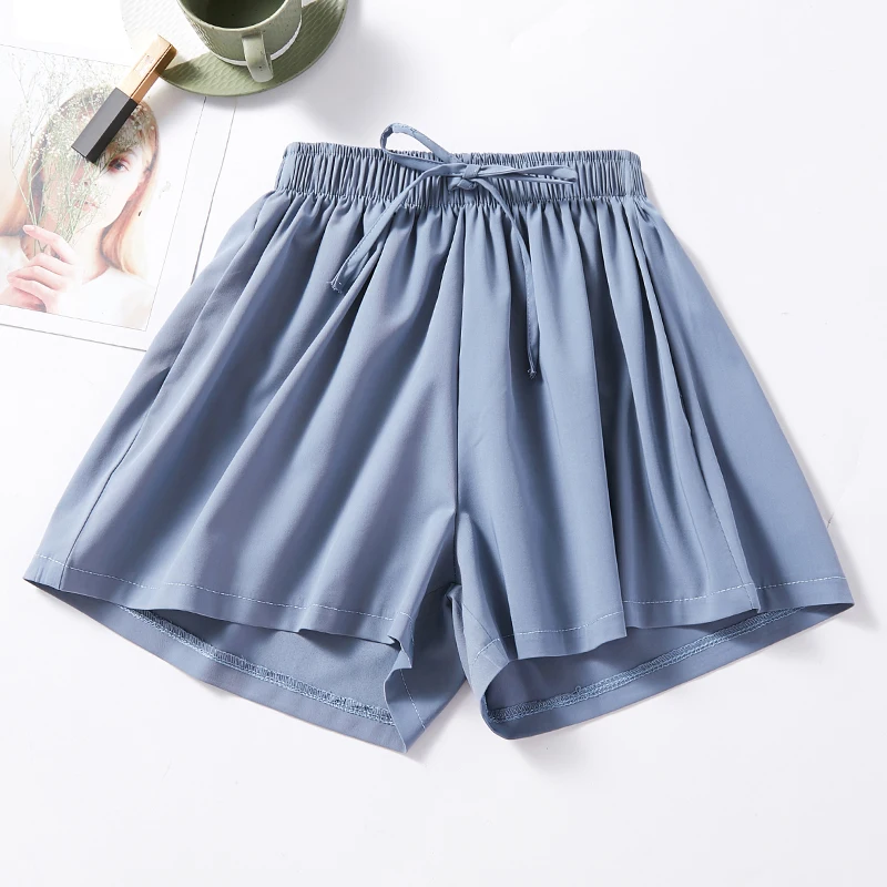 Женские шифоновые шорты с высокой талией повседневные свободные карамельных