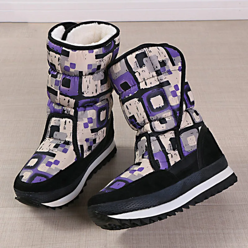 Женские зимние ботинки на платформе нескользящая Водонепроницаемая зимняя