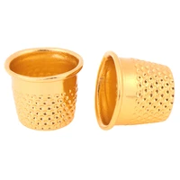 10pcs gold color sewing thimbles metal finger protector tools diy craft accessories