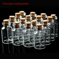 1020pcs lovely small bottle tiny clear empty wishing glass message vial with cork stopper 14mmx30mm 2ml mini containers