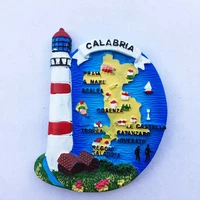 qiqipp italys apennine peninsula calabria tourist souvenir lighthouse map magnetic refrigerator hand letter