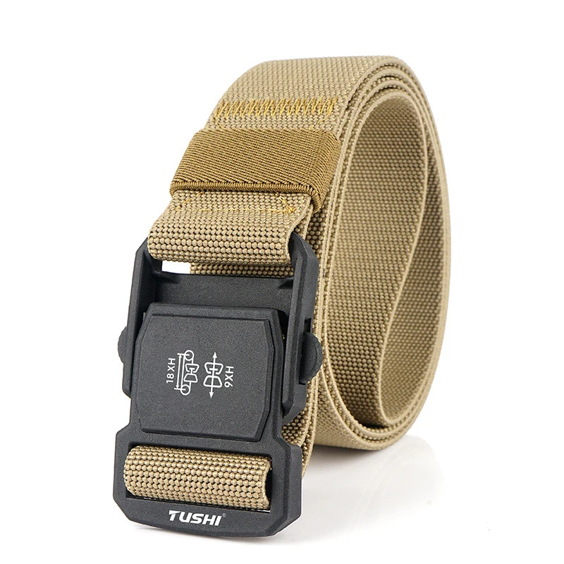 Ремень тактический Мужской ремень без металлической вставки с пряжкой для