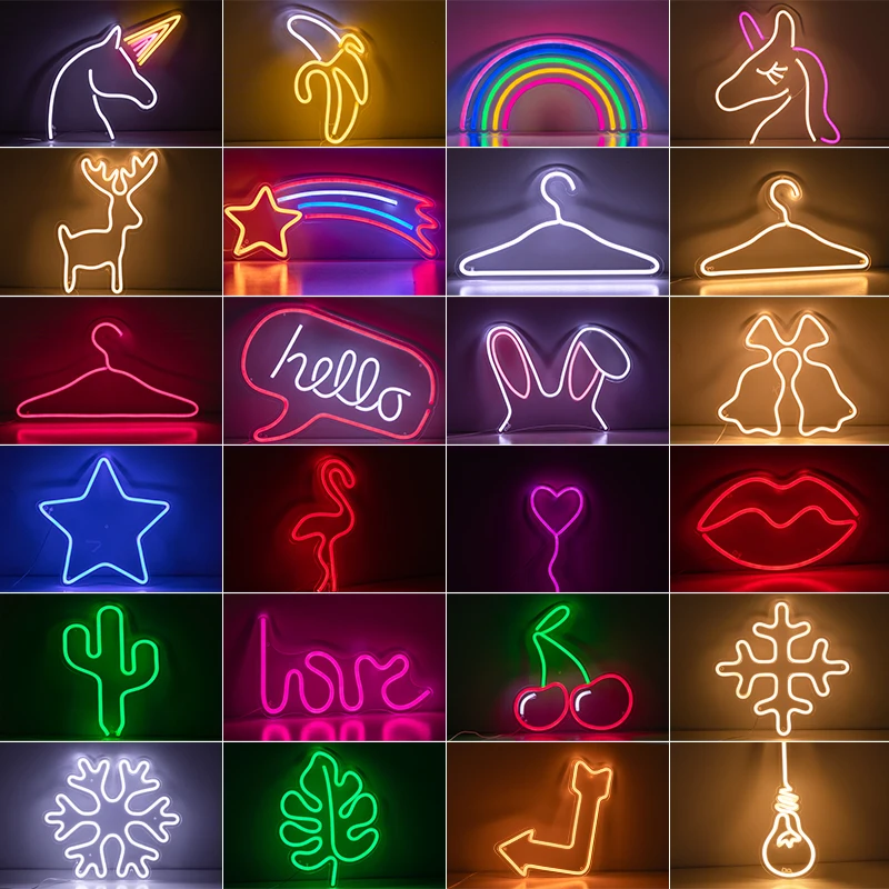 Светодиодная неоновая подсветка в виде лошади декоративный пластиковый