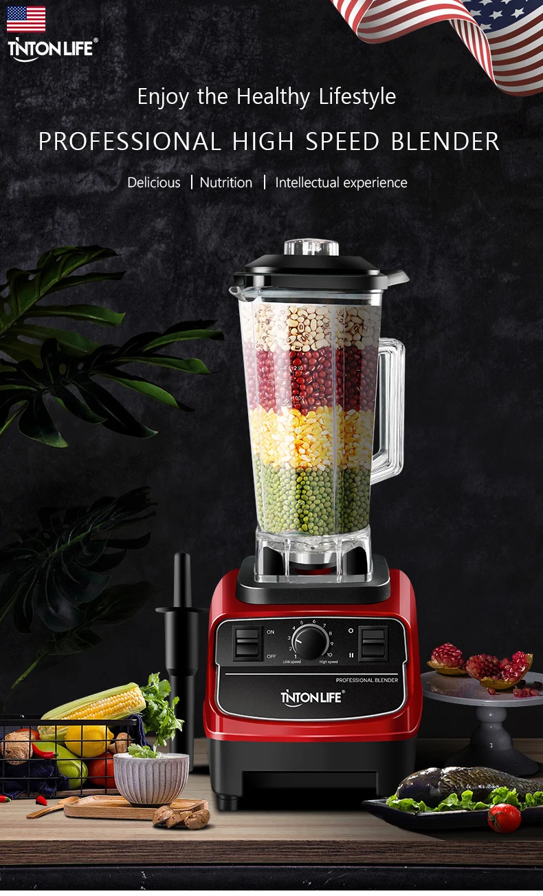 TINTON LIFE 33000R/M 2L BPA бесплатно профессиональный блендер для смузи, Миксер для еды, соковыжималка, Кухонный комбайн для фруктов