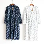 2021 летний мужской халат из 100% хлопка, с листьями, свободный, удобный, домашняя одежда, длинные ночные халаты