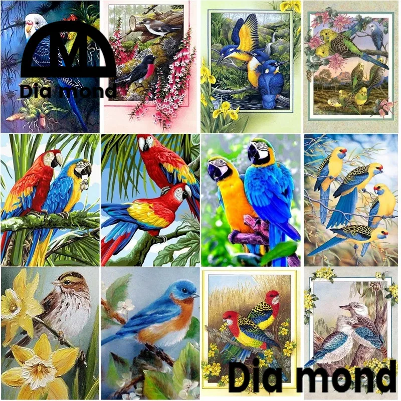 

5D Diy алмазная живопись попугай алмазные вышитые птицы животные вышивка крестом полная дрель мозаичное искусство ручной Декор для дома пода...