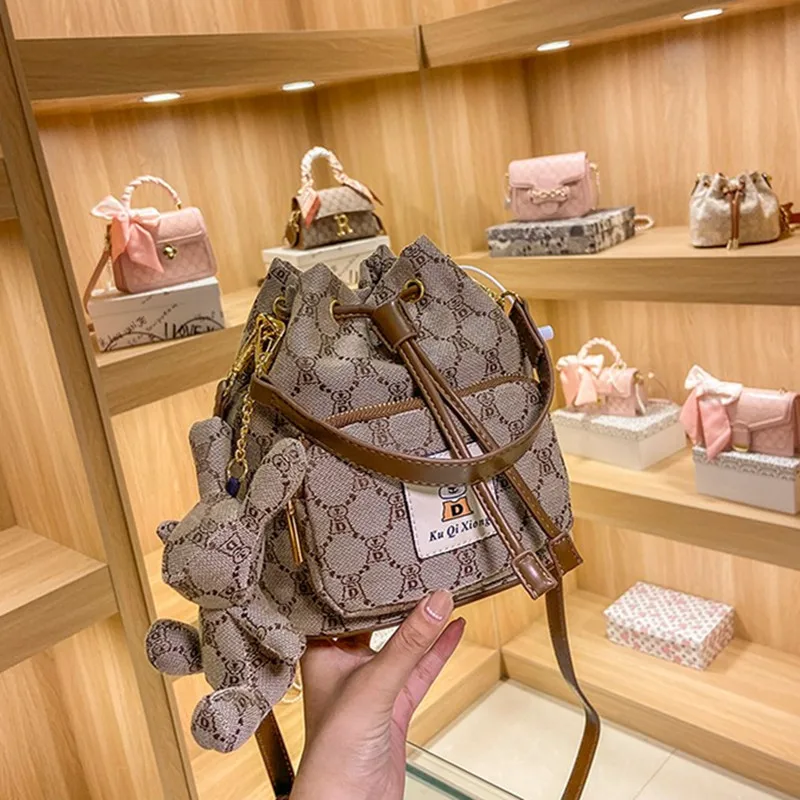 

Женская кружевная сумка-мешок в стиле ретро с милым принтом для дальнозоркости, Новая универсальная сумка-мессенджер через плечо в западно...