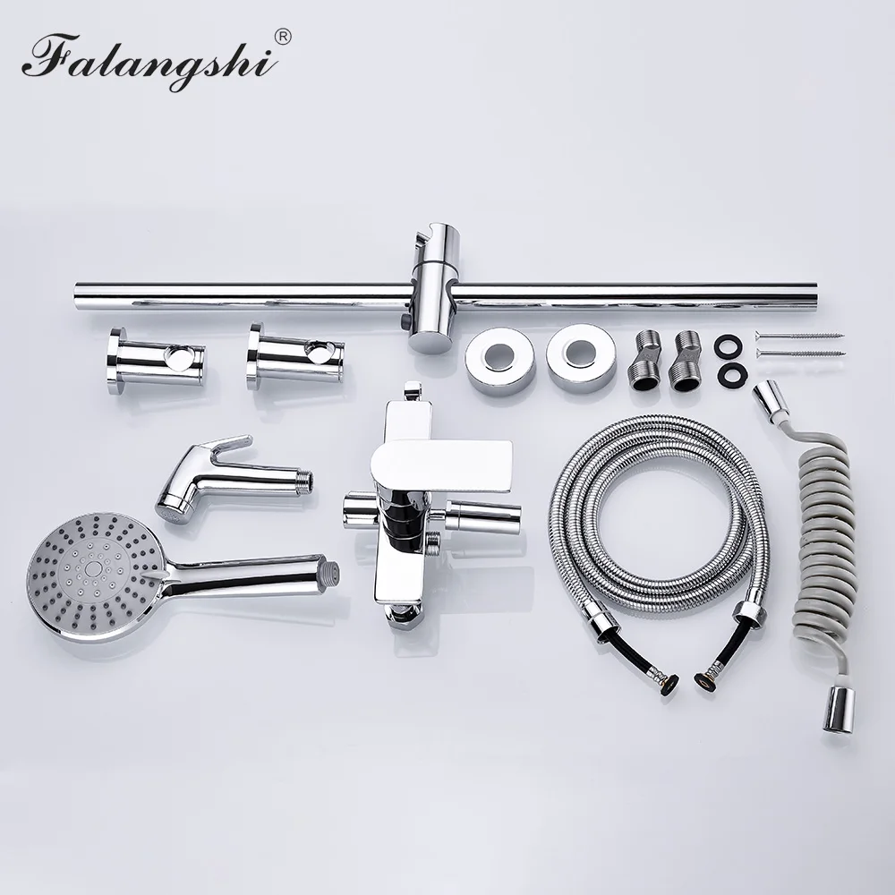 Хромированный смеситель для душа и ванны Настенный комплект тропического ванной