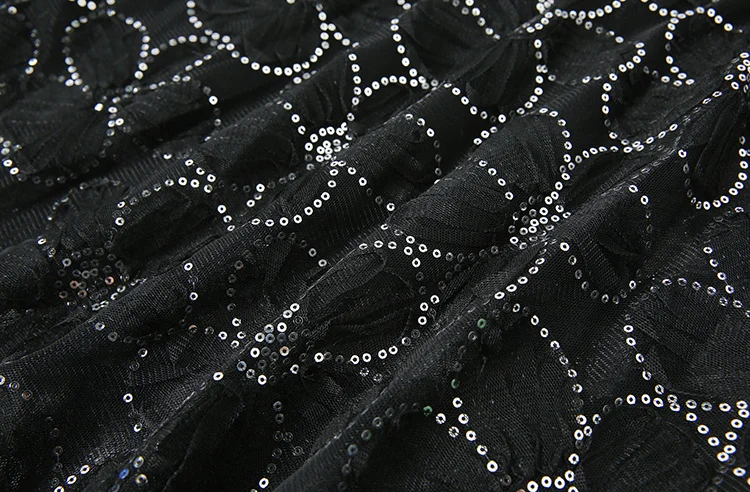 

Sequins Midi Mesh Black Long Skirt White korean fashion clothing Harajuku Skirts Women 2021 Kawaii Elastic Waist Floral