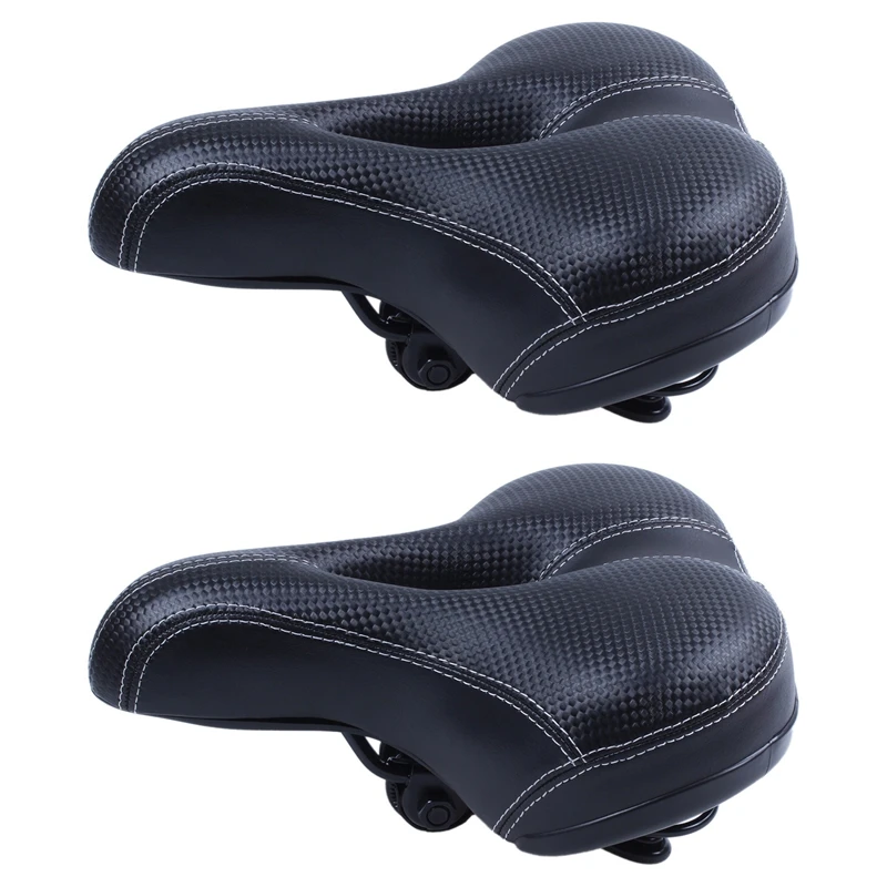 

Quality 2X Bicycle Cycling Big Bum Saddle Seat Road MTB Bike Wide Soft Pad Comfort Cushion
