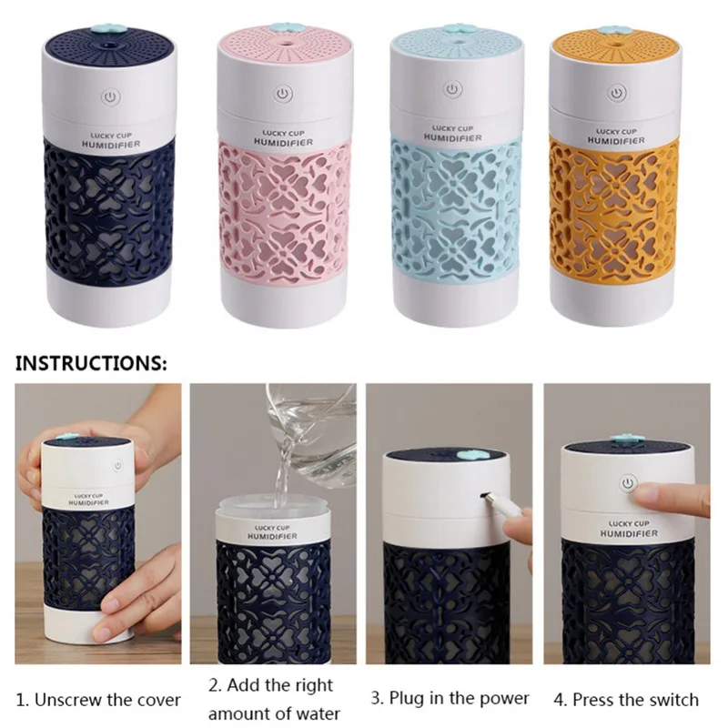 

Mini Air Humidifier Essential Oil Diffuser With Color Night Lights Electric Aromatherapy USB Humidifier Car Aroma Diffuser