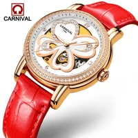 carnival brand fashion automatic watch women waterproof luminous mechanical wristwatch casual silver rose gold relogio feminino