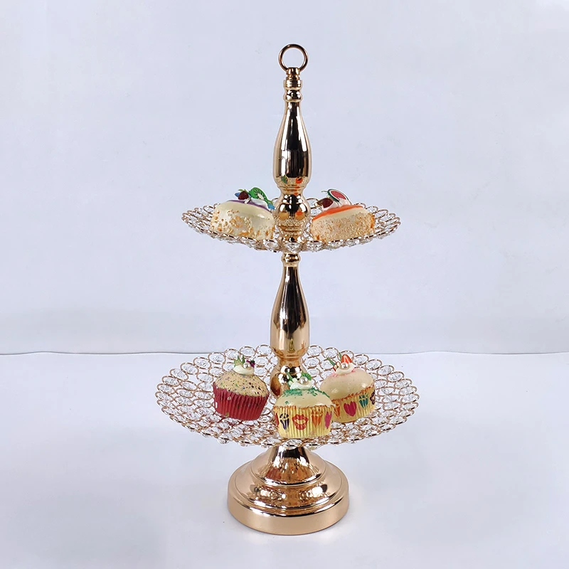 2020 new gold mirror cupcake stand crystal metal Party and family decoration large fruit plate basket home set cake tool | Дом и сад